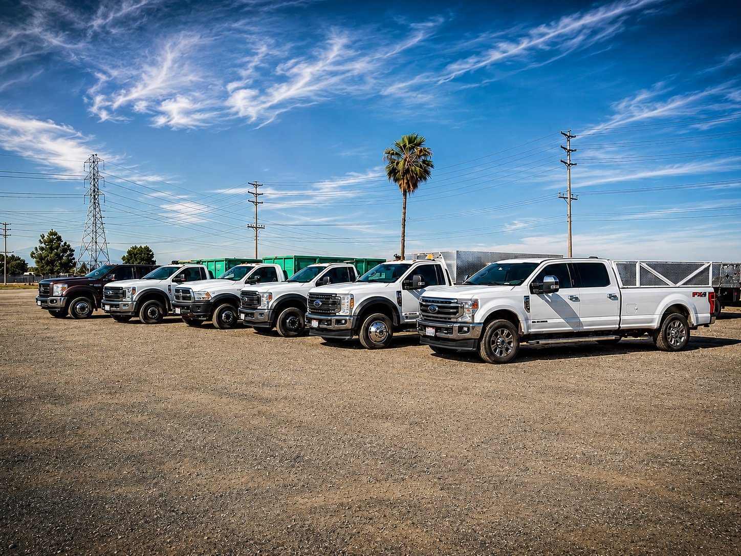 The Stiles Animal Removal fleet of six trucks at the Ontario, California facility